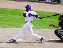 Sammy Sosa hammers a spring training home run, 2000.