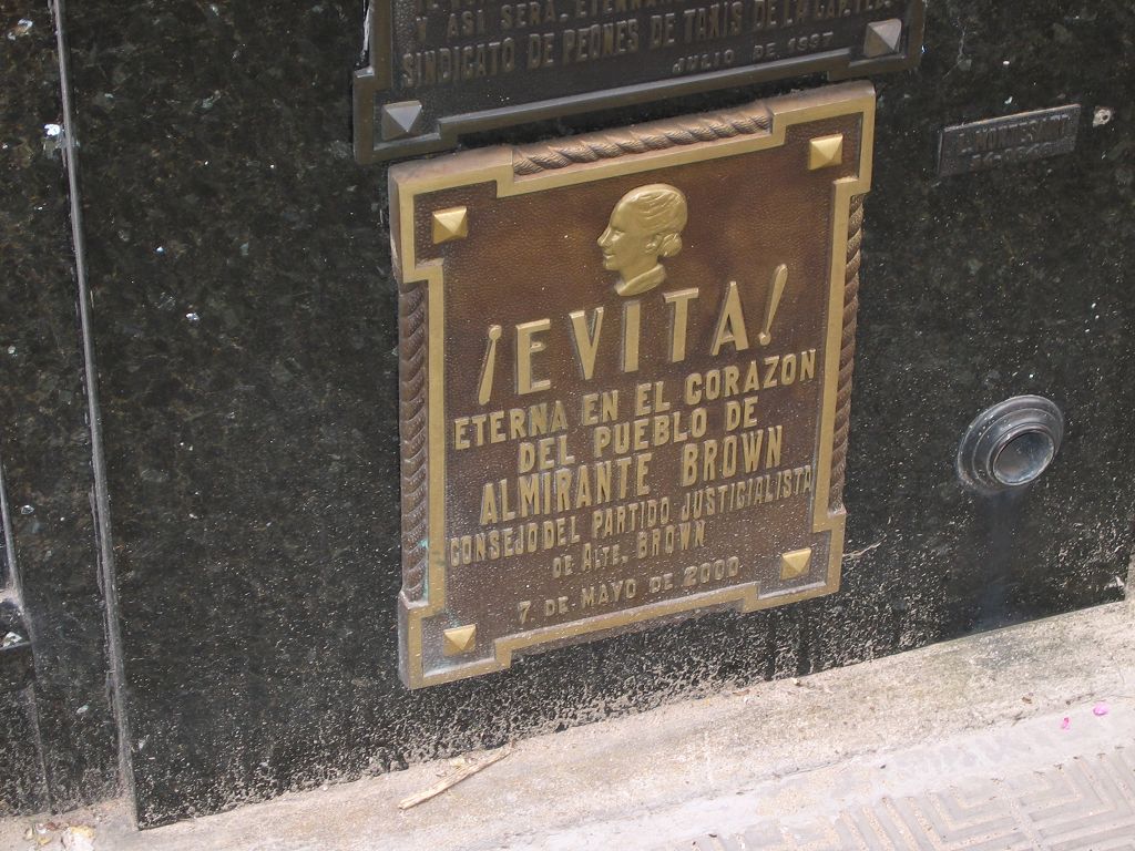 Duarte family mausoleum, final resting place of Evita, Roceletta Cemetery, Buenos Aires.  Click for next photo.
