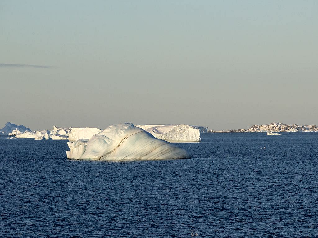 An iceberg sighted Dec. 1 in evening light, this shot taken with digital SLR.  Click for next photo.
