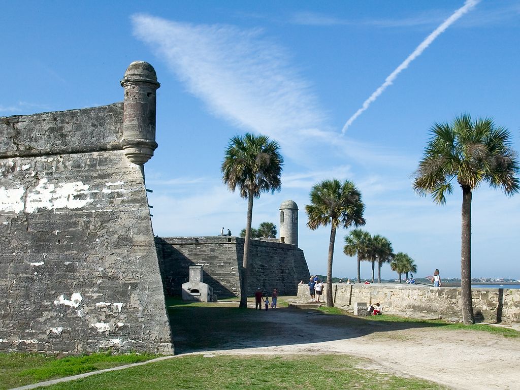 Castillo de San Marcos is a big fort built 1672-95 in the heart of St. Augustine.  Click for next photo.