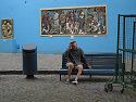 An old man finds a bench, La Boca, Buenos Aires, Nov. 28.