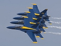 Blue Angels in a tight line. 100-400mm (400mm), 1/500 at f/10.