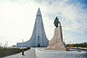 Hallgrímskirkja and Leif Erikson statue.  Scanned from 35mm slide.