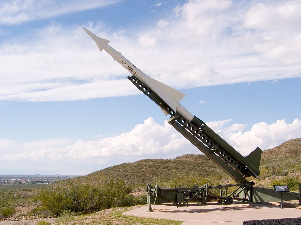 Nike Ajax missle system, first tested at White Sands in 1951, now on display at New Mexico Museum of Space History, Alamagordo.  Click for next photo.