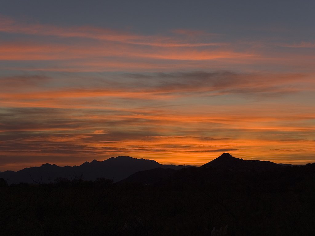 Sunrise over Cave Creek Canyon, Arizona.  Click for next photo.
