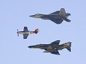 Heritage Flight, Aviation Nation in Las Vegas.  F-22 Raptor, P-51 Mustang, F-4 Phantom.
