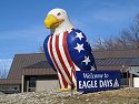 Giant rubber eagle welcomes visitors to Eagle Days, Squaw Creek NWR, Missouri, December 2005.