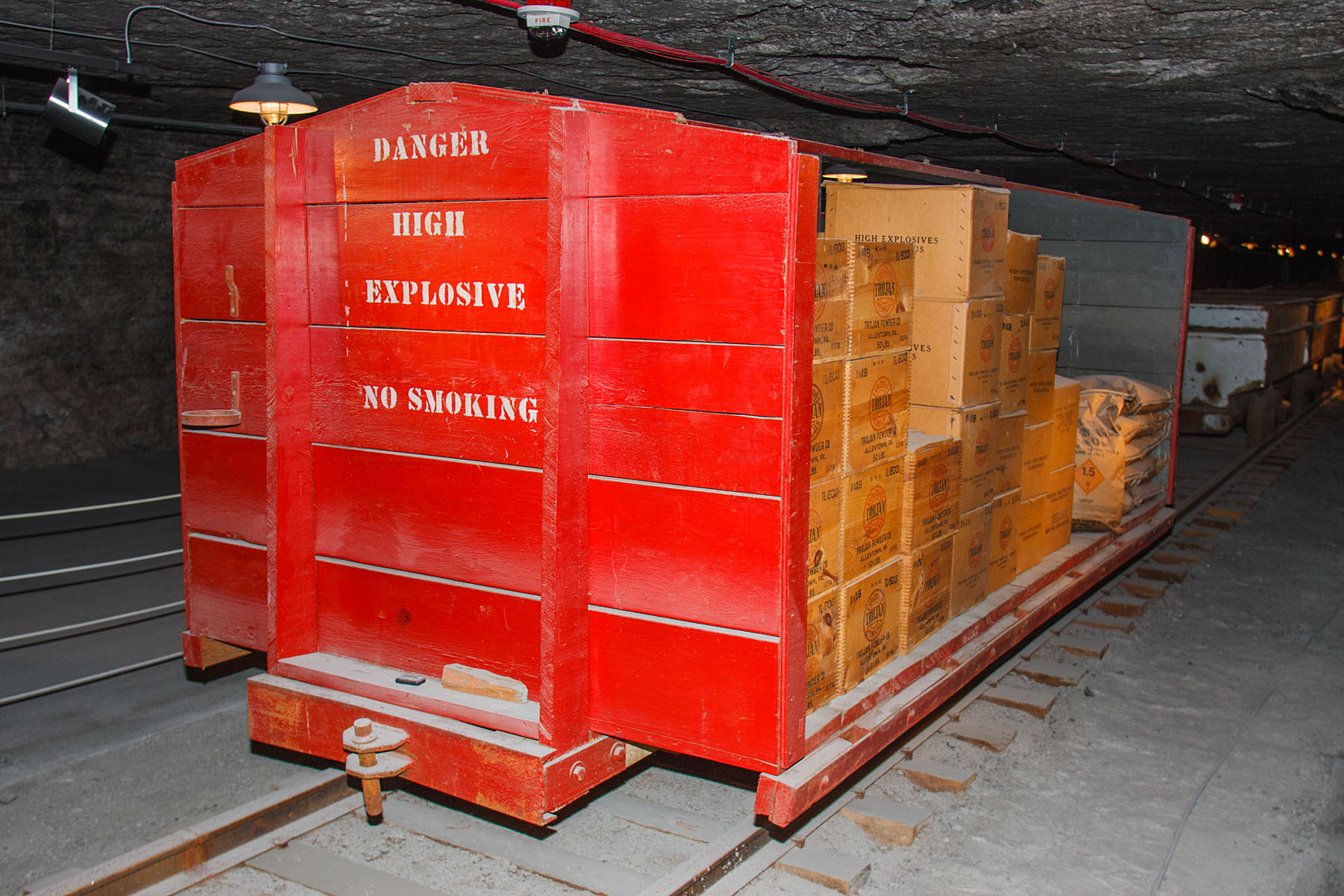 Explosives car, Kansas Underground Salt Museum, Hutchinson.  Click for next photo.