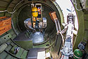 Inside B-17 Flying Fortress "Nine O Nine," Wings of Freedom tour.  Visible are the ball turret hatch and, at right, one of the waist guns.