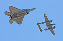 Heritage flight, F-22 and P-38, Sioux Falls Air Show.