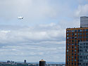 The Space Shuttle Enterprise heading up the Hudson River on April 27, 2012 during its transport from Washington to New York, where it will be displayed at the Intrepid museum.