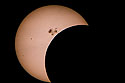 Partial solar eclipse.  Last good shot I got before the clouds got in the way.