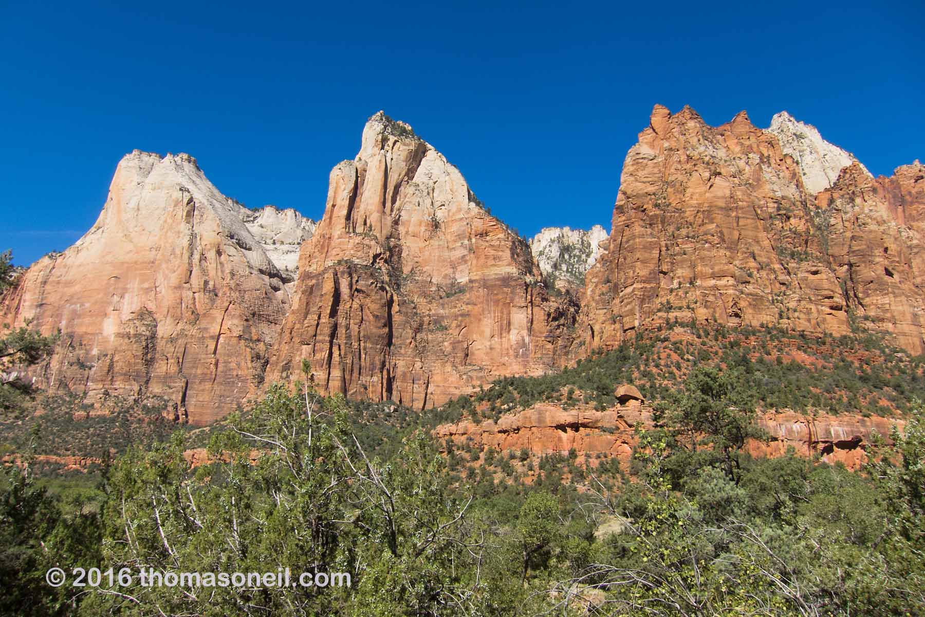 Three Patriarchs, Zion National Park.  Click for next photo.