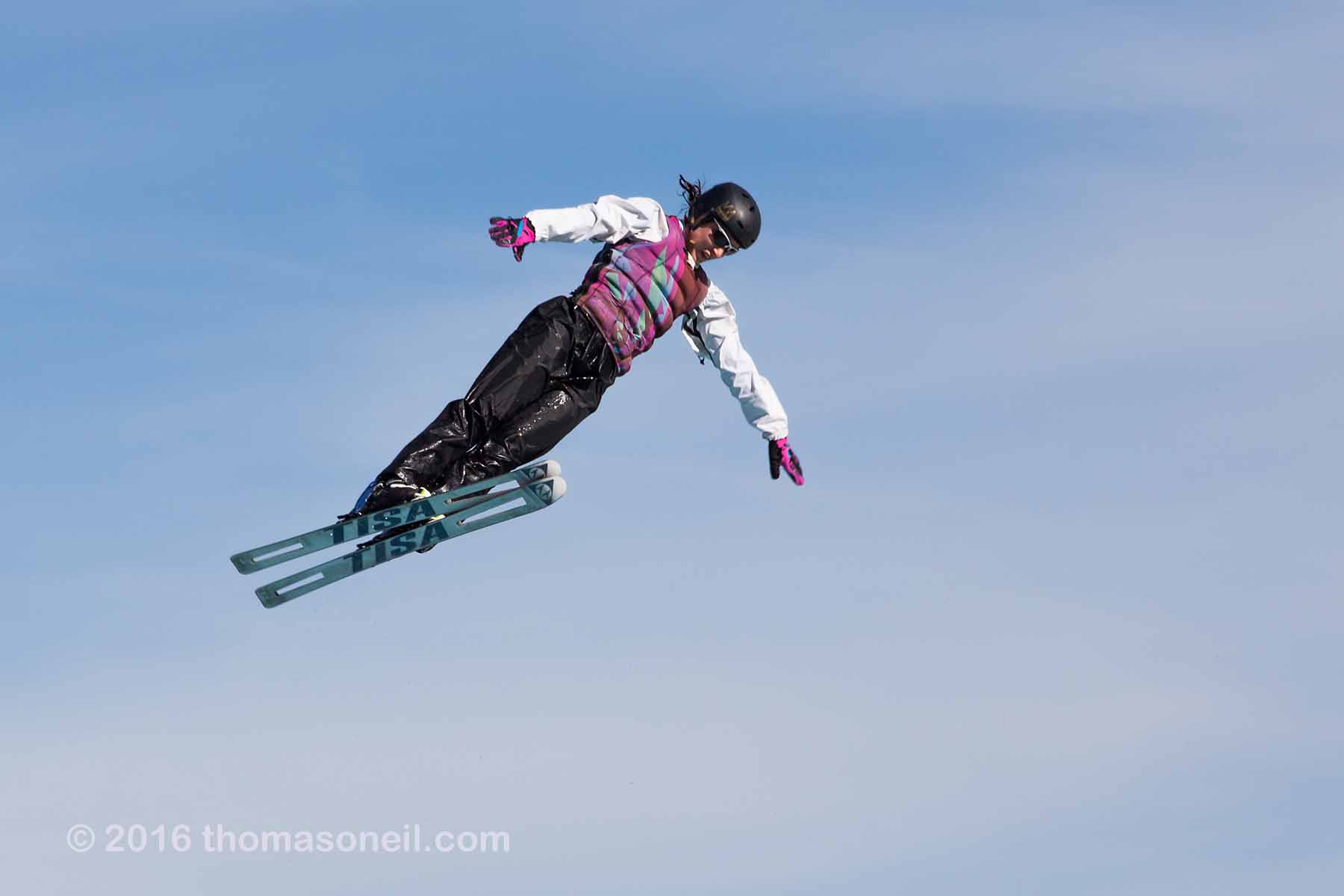 Aerial skiers at U.S. Olympic Training Complex in Park City, UT.  Click for next photo.