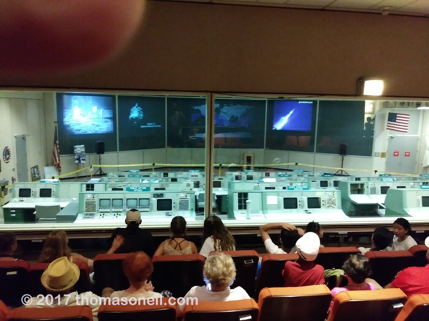 Historic Mission Control, Johnson Space Center, Houston.  Back when America had ambitions, mission to the Moon were controlled from here.  Click for next photo.