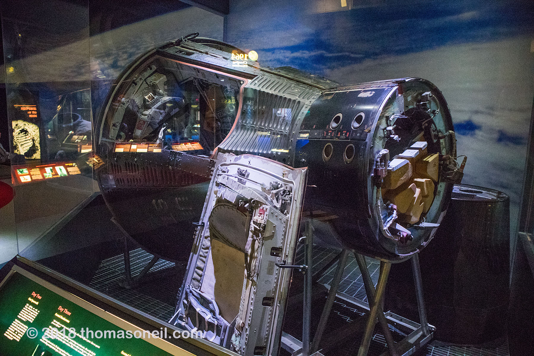 The Gemini X capsule in 2018 at the Kansas Cosmosphere.  Click for next photo.