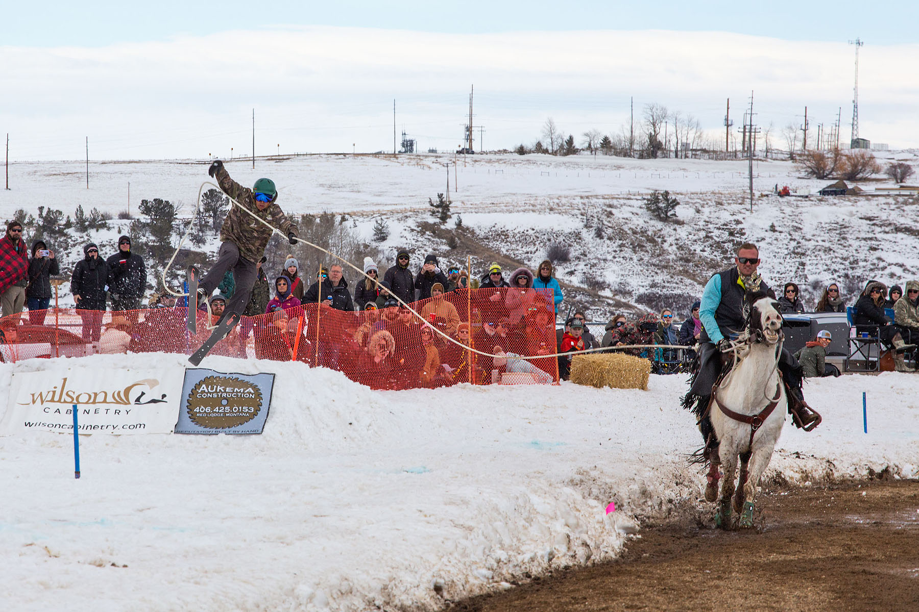 Ski Joring National Championships, Red Lodge, MT.  Losing it...  Click for next photo.