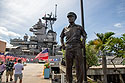 Nimitz guards the entry to the USS Missouri, Pearl Harbor, April 2023.