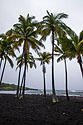 Punaluu Beach (black sand), rainy day on the Big Island.