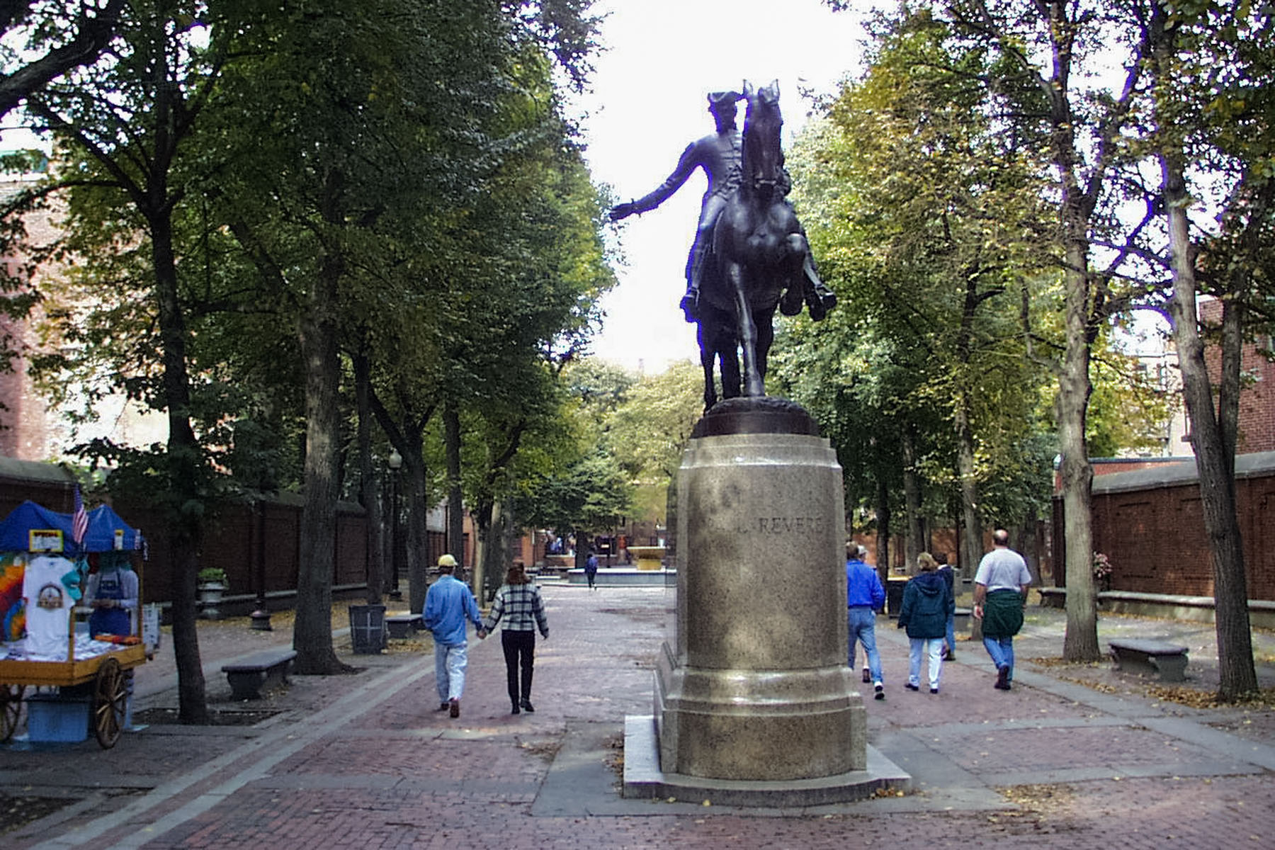 Paul Revere statue near Old North Church, Boston, MA.  Click for next photo.