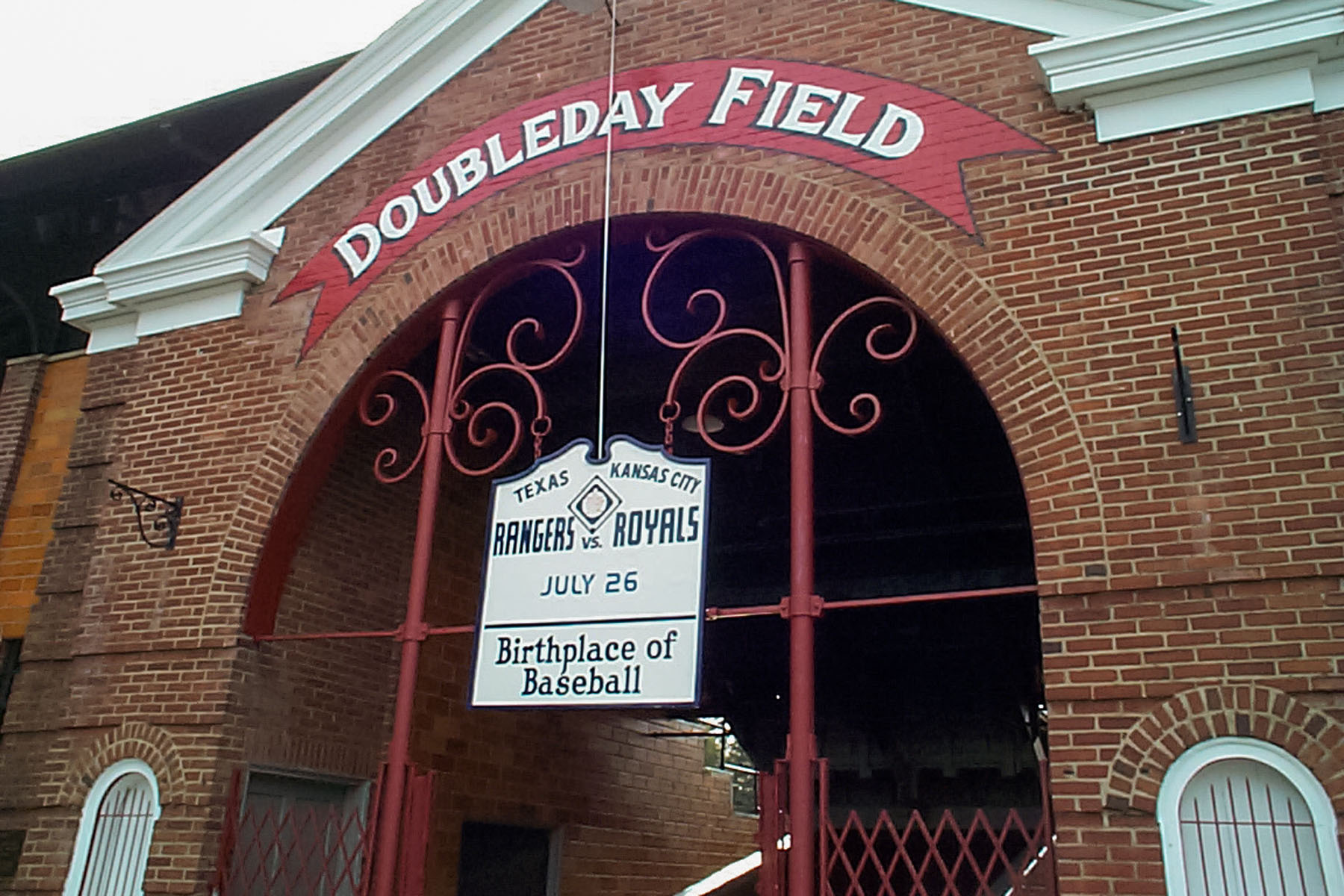 Doubleday Field, Cooperstown, NY, named for the man who did not invent baseball.  Click for next photo.