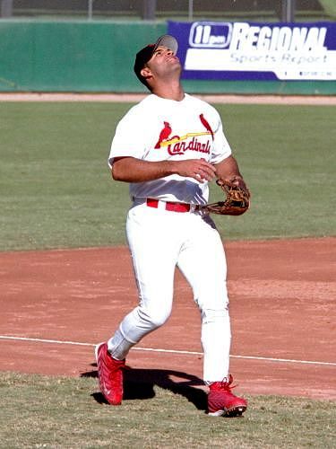 Albert Pujols playing third base for the Scottsdale Scorpions, Arizona Fall League, 2000.  Click for next photo.