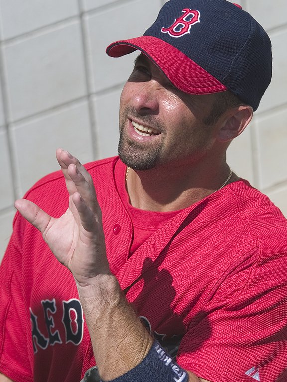 Todd Walker signs autographs, Red Sox spring training, Fort Myers, Florida, 2003.  Click for next photo.