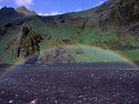Standing in a rainbow next to Skógafoss.