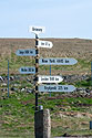 The signpost on Grimsey marking the Arctic Circle.