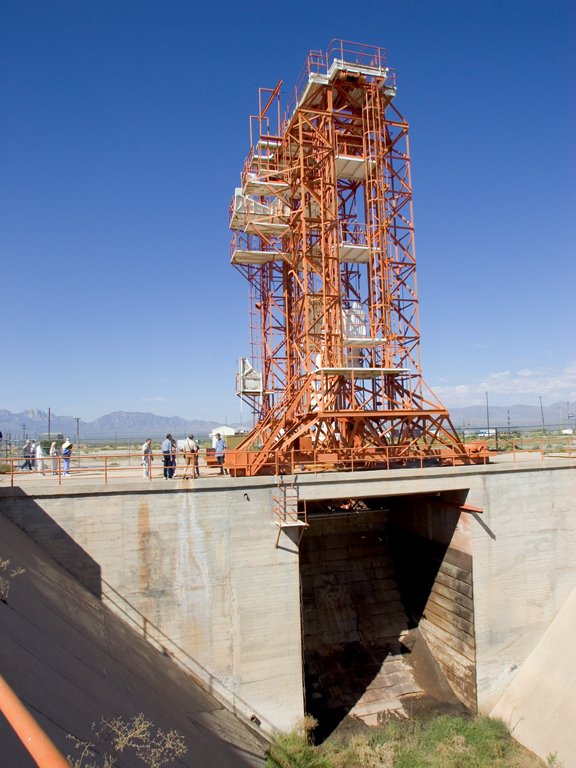 V2 launch platform and blast pit, White Sands Missle Range, New Mexico.  Click for next photo.