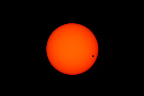 No mistaking where to look.  Venus Transit.