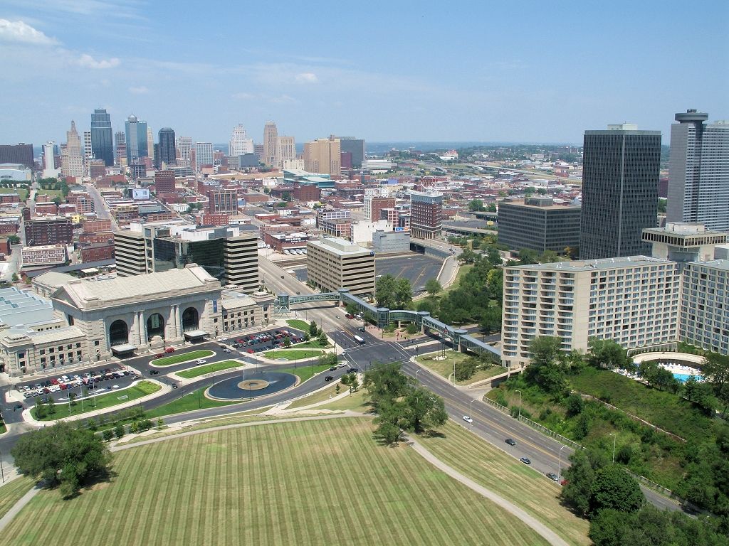 From the top of the Liberty Memorial in Kansas City.  To the left is Union Station, in the background is downtown, and to the right is part of Crown Center.  Click for next photo.