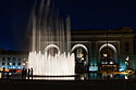 A group watches the fountain in front of Union Station, Kansas City, while waiting for a photographer (not me) to set up a shot.