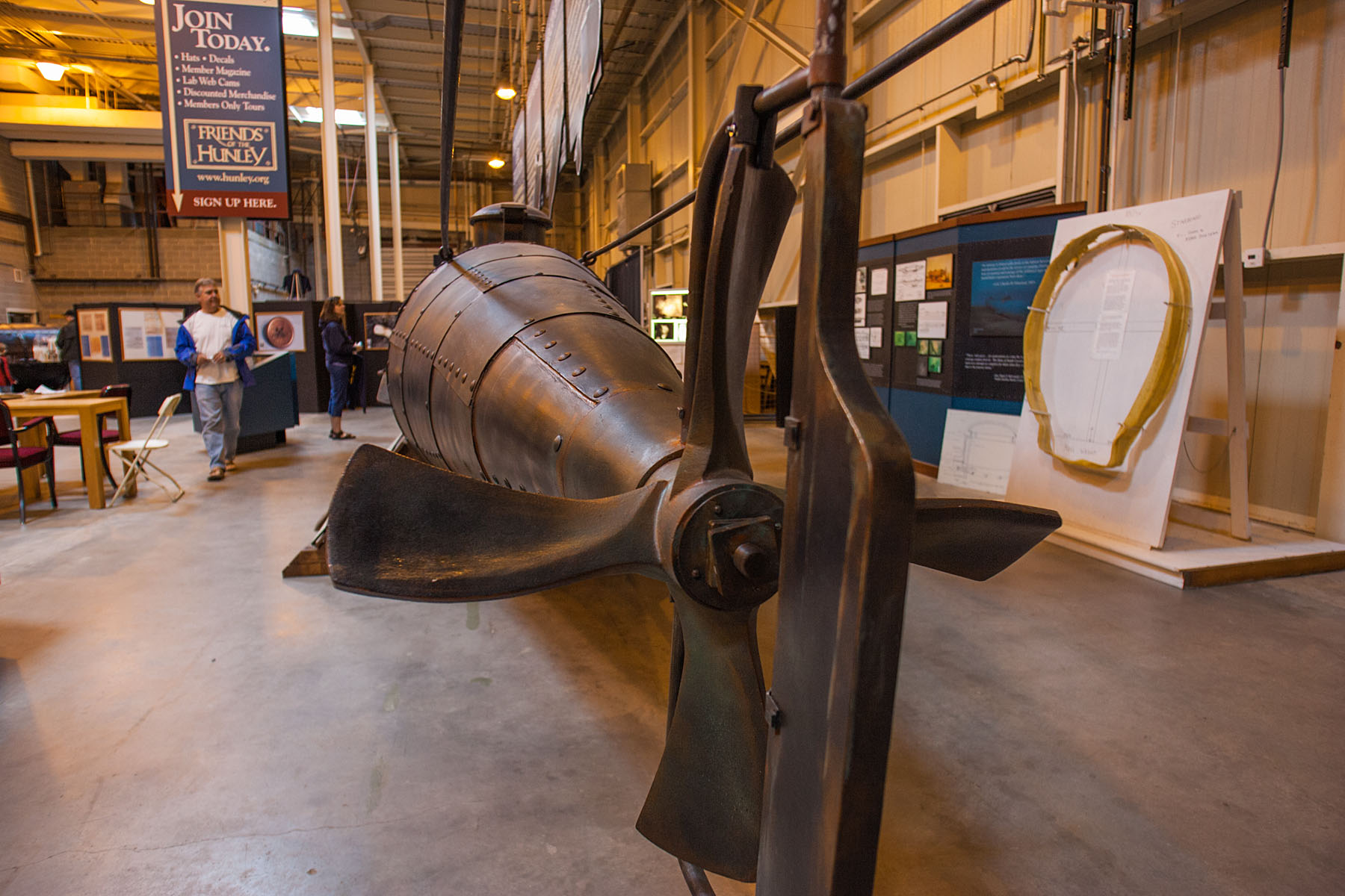 Propeller on a model of a precursor to the Confederate submarine Hunley, Charleston, South Carolina.  Click for next photo.