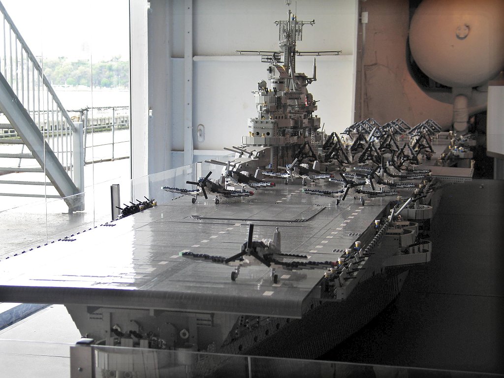 Model of the USS Intrepid made from 250,000 Legos, New York.  Click for next photo.