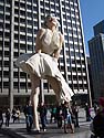 "Forever Marilyn" statue, Chicago.  Note the pervs at lower left.  The statue was moved to Palm Springs, CA in 2012.