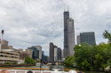 Willis Tower (formerly the Sears Tower), Chicago River boat tour.  For two years (2011-2013) I worked in the building across the river from the tower, the (relatively) tiny 30-story black building to the left of the bridge.