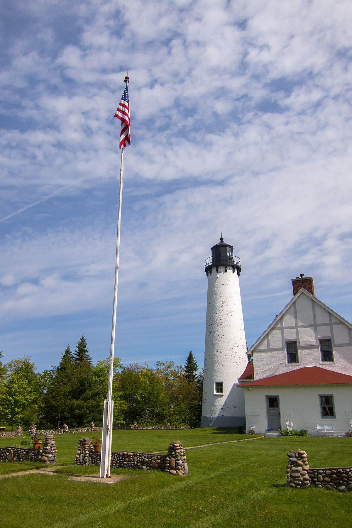 Point Iroquois Lighthouse, UP Michigan.  Click for next photo.
