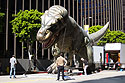 Random street scene in downtown Los Angeles.  I have no idea why these guys were carrying around a giant dino balloon.