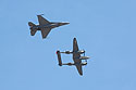 Heritage Flight, F-16 and P-38.