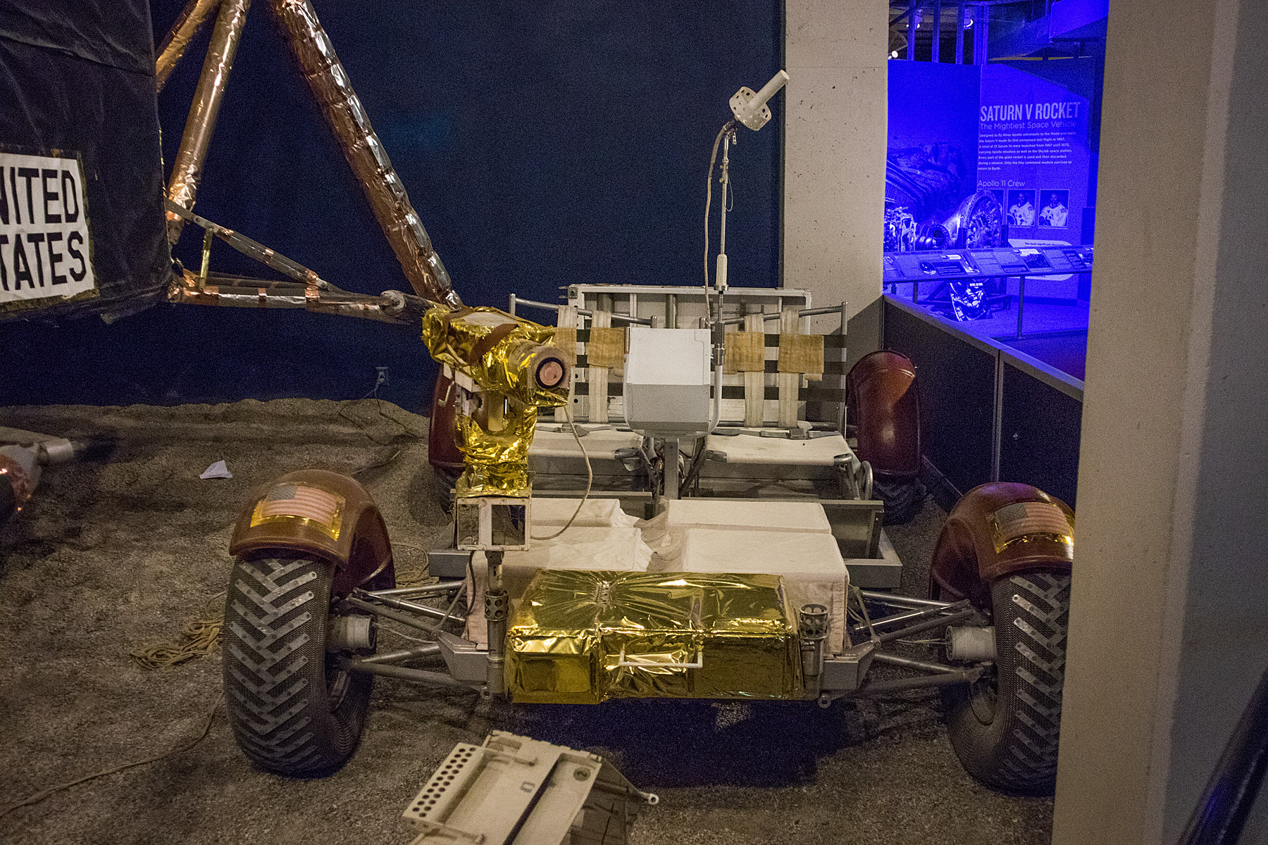 Lunar rover in 2018 at the Kansas Cosmosphere.  Click for next photo.