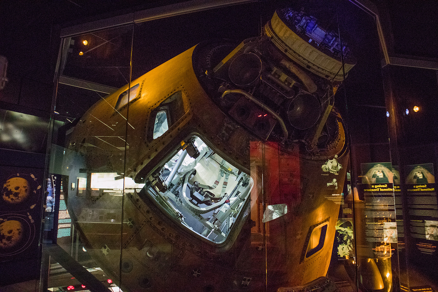 The Apollo 13 capsule in 2018 at the Kansas Cosmosphere.  Click for next photo.