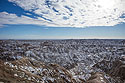 Badlands National Park touched by snow.