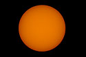 Transit of Mercury, Nov. 11, 2019.  Mercury is the tiny dot near the center of the Sun.  No sunspots, unusual.