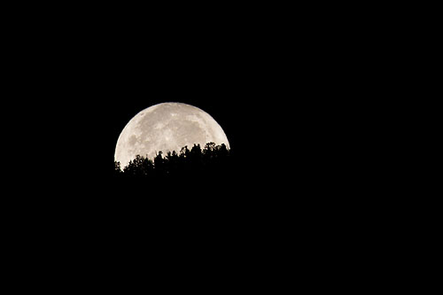 Almost-full Moon setting over Red Lodge Mountain.