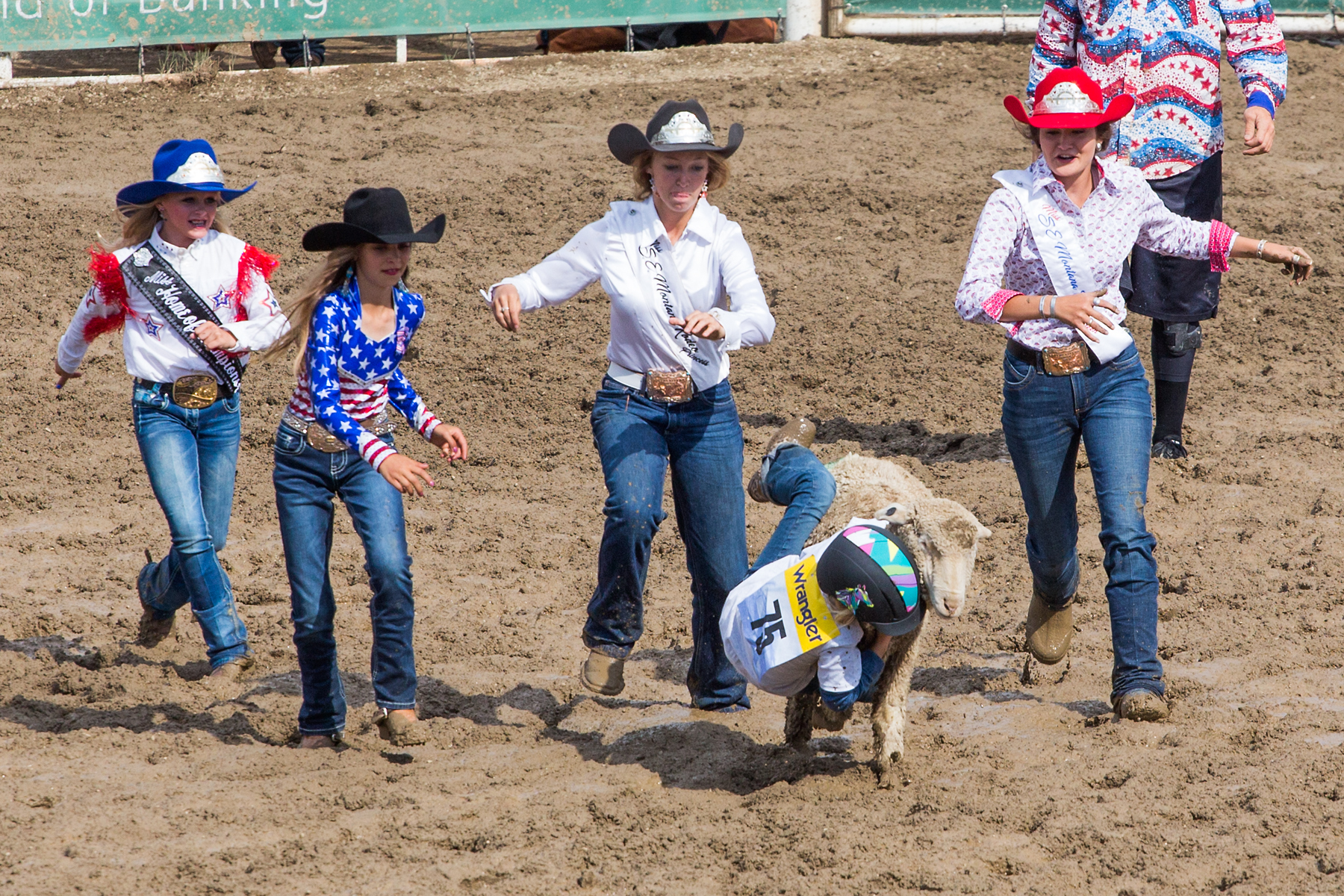 Mutton busting at Home of Champions Rodeo, Red Lodge, MT.  Click for next photo.