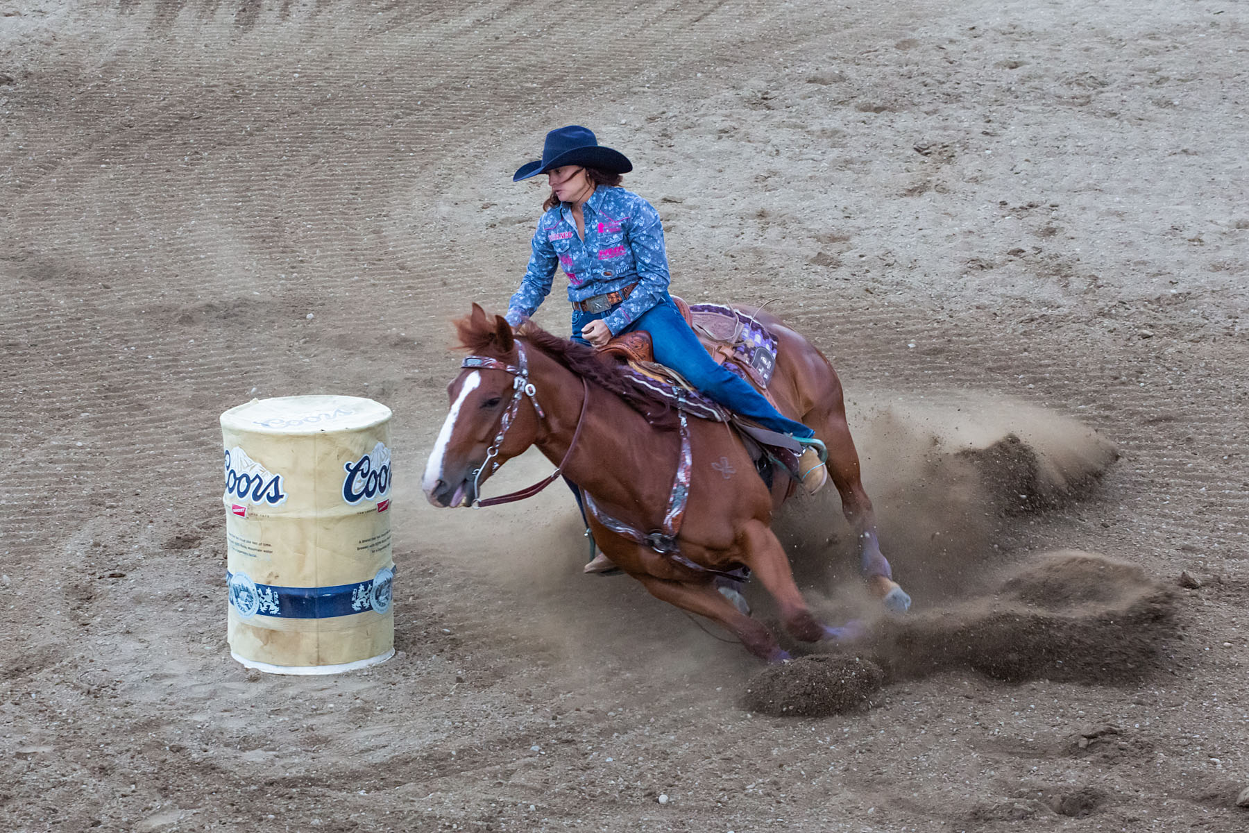 Barrel racing, Red Lodge 4th of July rodeo.  Click for next photo.