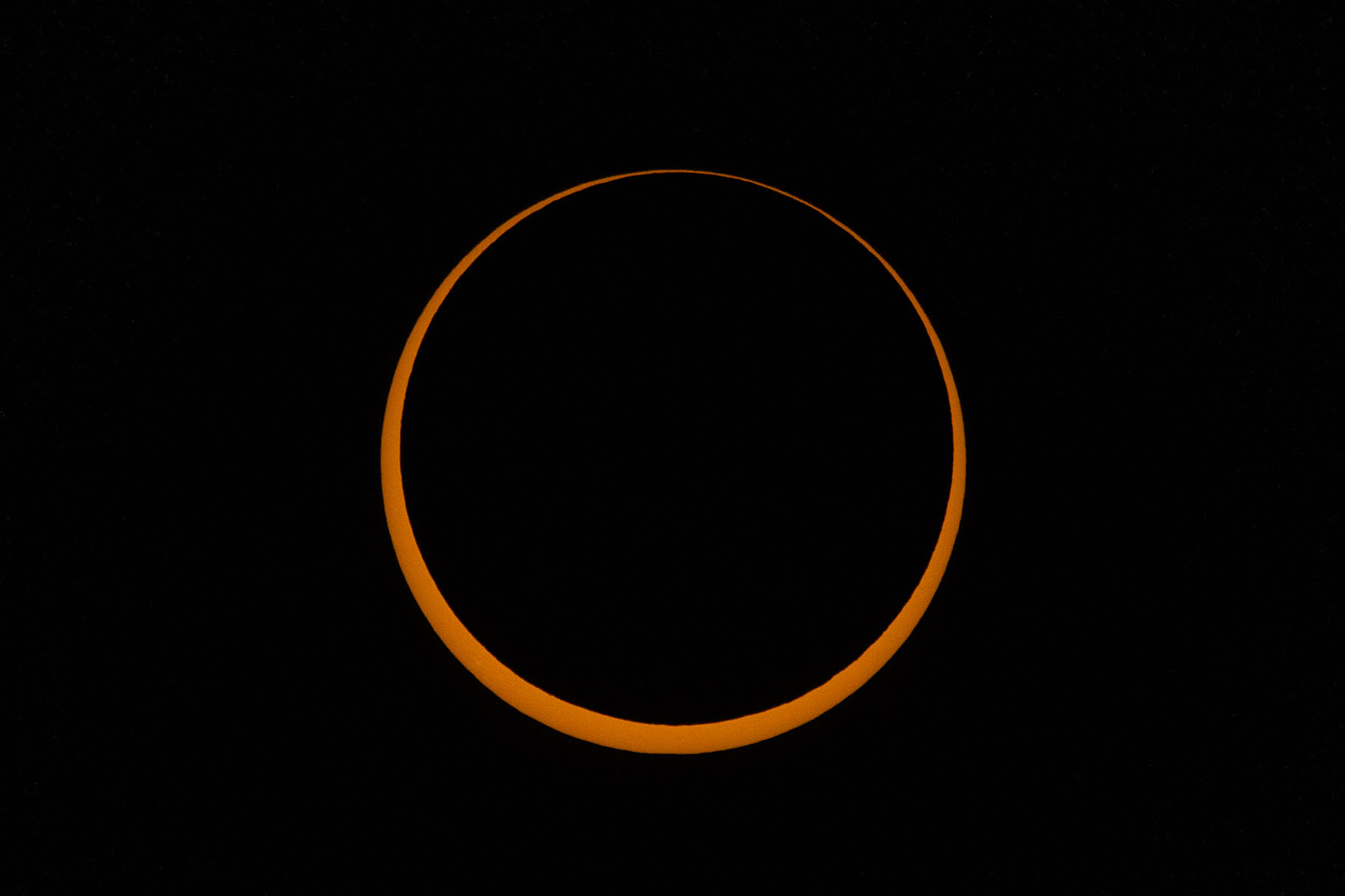 Annular solar eclipse, two minutes before peak, film solar filter on 100-400mm camera lens, 1.4x extender, Canon R10 camera.  Click for next photo.