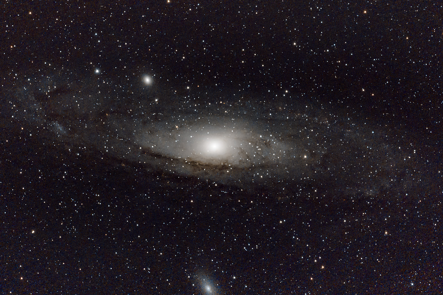 Andromeda, Seestar S50 mosaic.  Click for next photo.