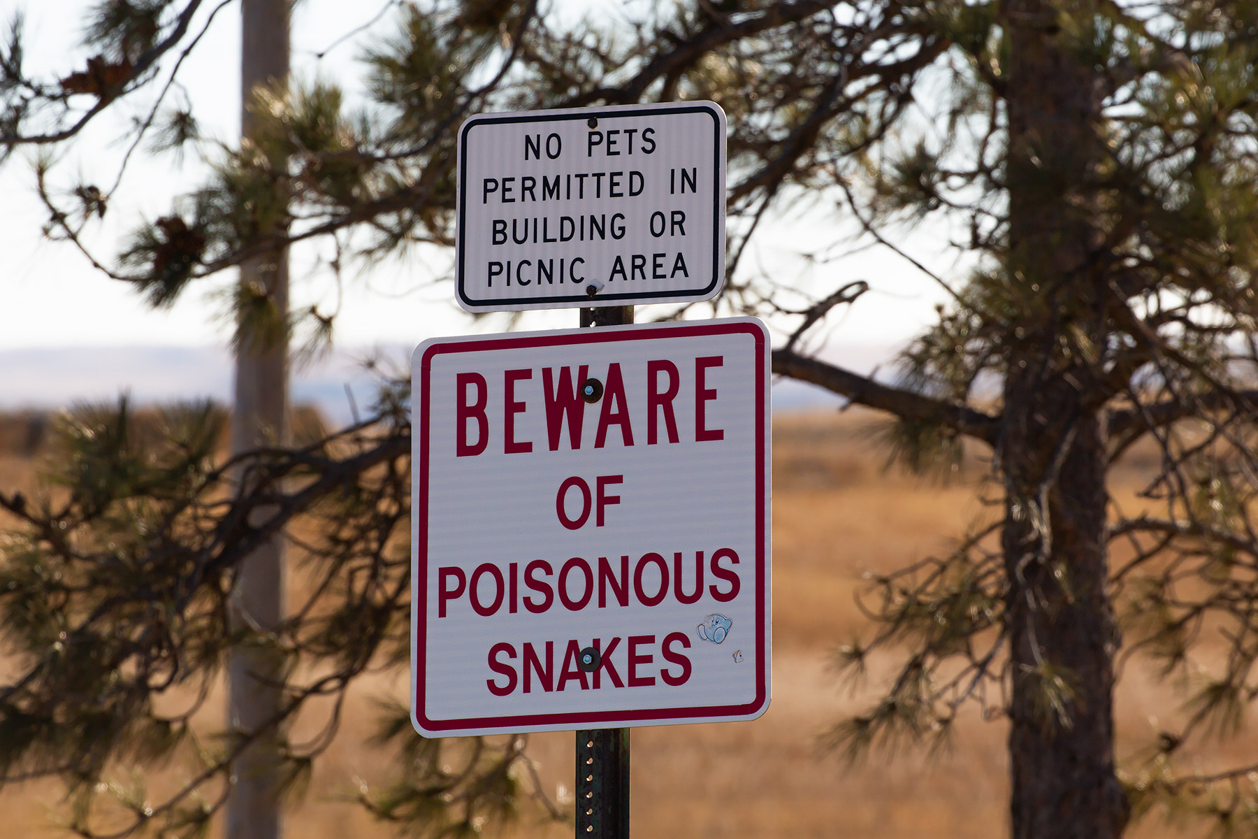Rest area sign, middle of South Dakota.  Click for next photo.